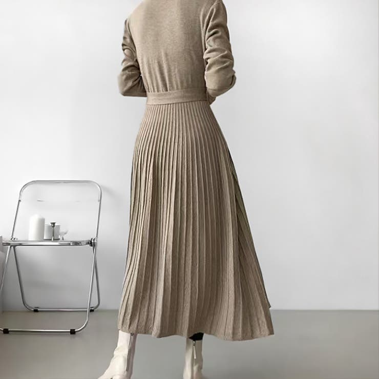 【17618】プリーツニットワンピース	 | SneepDip | 詳細画像3 