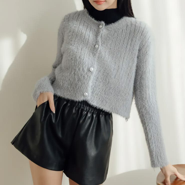 グレー | 【17619】パールボタンシャギーカーディガン	 | SneepDip