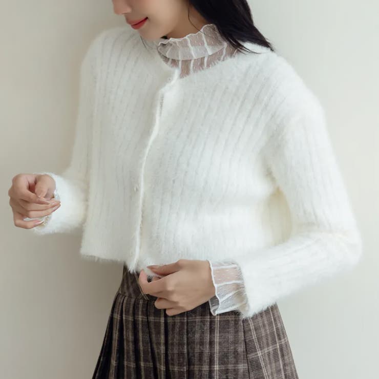 【17619】パールボタンシャギーカーディガン	 | SneepDip | 詳細画像3 