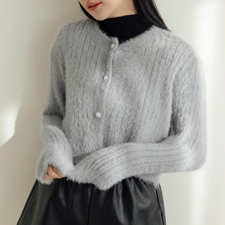 【17619】パールボタンシャギーカーディガン	 | SneepDip | 詳細画像4 