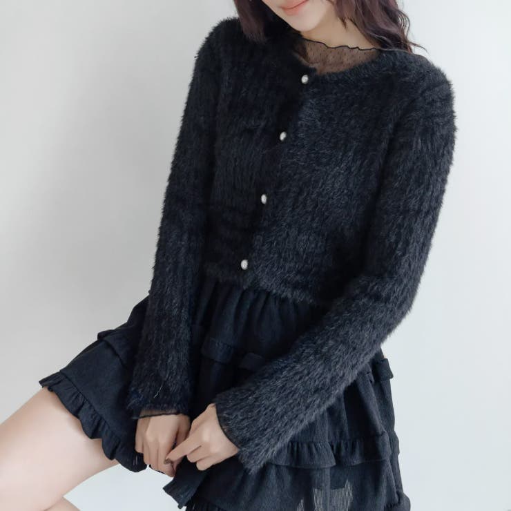 【17619】パールボタンシャギーカーディガン	 | SneepDip | 詳細画像6 