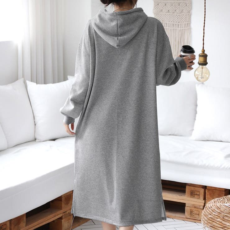 【17621】ロゴロングパーカーワンピース	 | SneepDip | 詳細画像2 