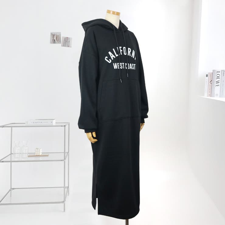 【17621】ロゴロングパーカーワンピース	 | SneepDip | 詳細画像3 