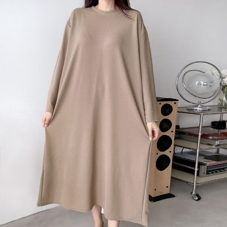 ベージュ | 【17622】バックデザインニュアンスワンピース	 | SneepDip