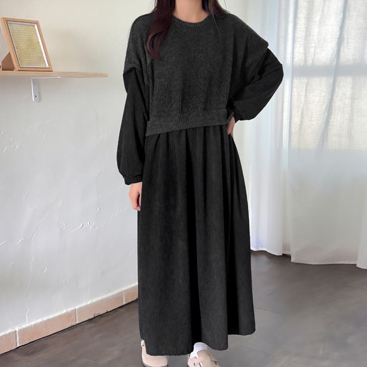 【17623】バイカラードッキングワンピース	 | SneepDip | 詳細画像5 