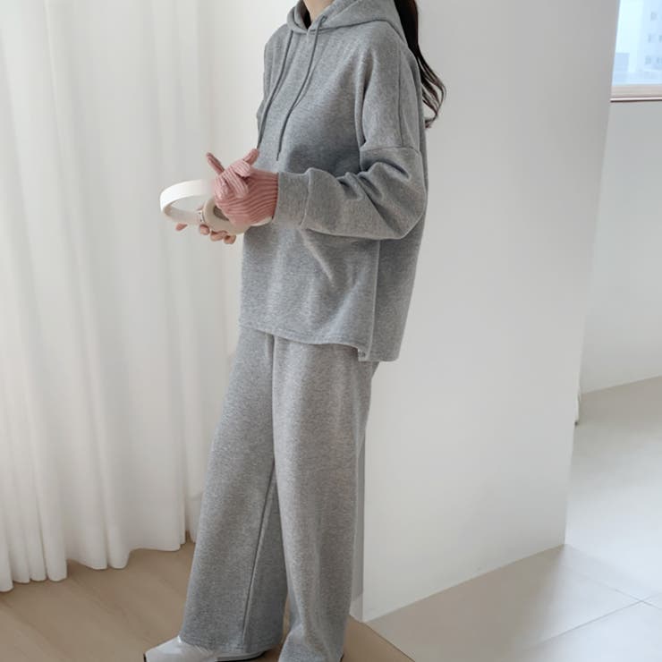 グレー | 【17624】 ルーズフーディー＆パンツセット	 | SneepDip
