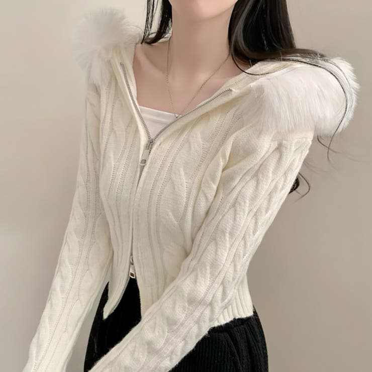 【17625】ケーブルニットフーディー	 | SneepDip | 詳細画像2 