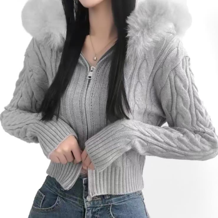 【17625】ケーブルニットフーディー	 | SneepDip | 詳細画像4 