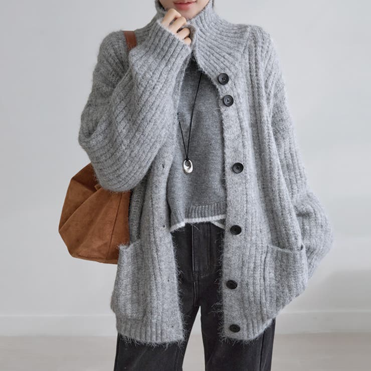 【17626】ルーズフィットボタンカーディガン	 | SneepDip | 詳細画像3 