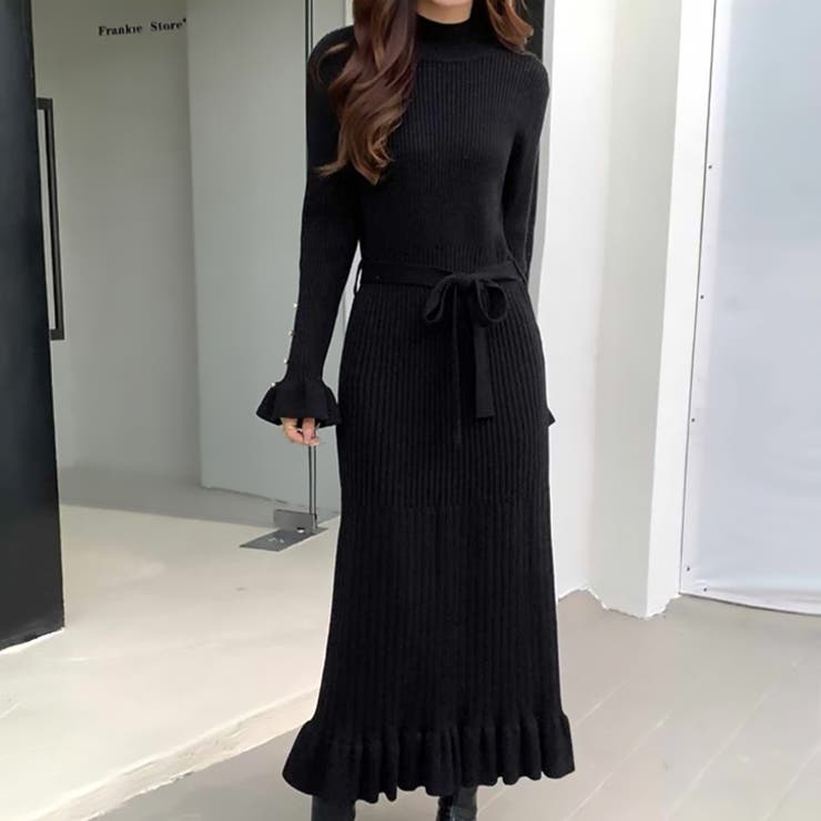 【17627】フリルヘムニットワンピース	 | SneepDip | 詳細画像3 