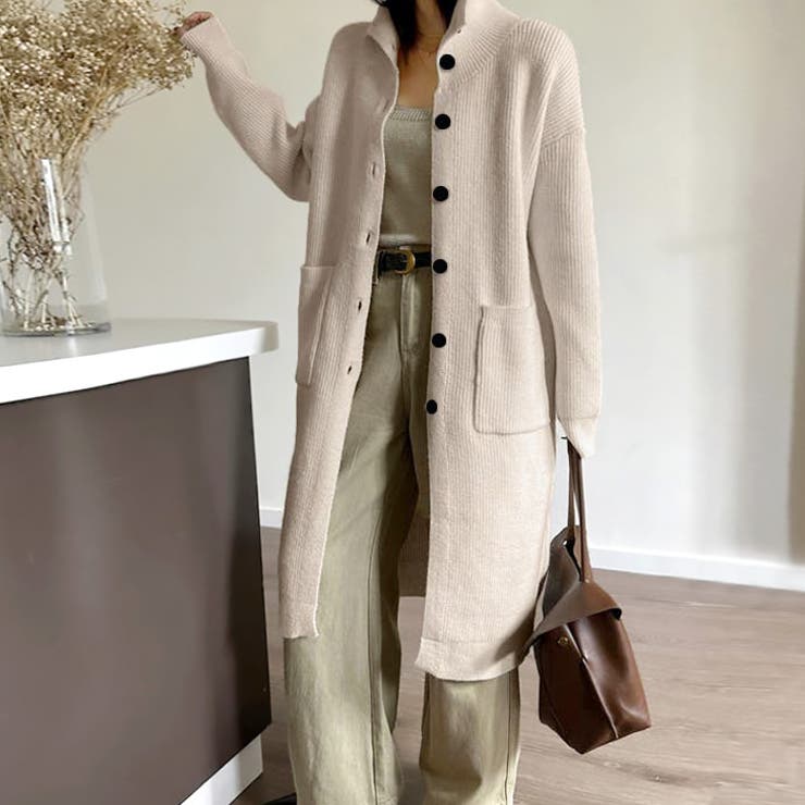 ベージュ | 【17628】ロングニットカーディガン	 | SneepDip