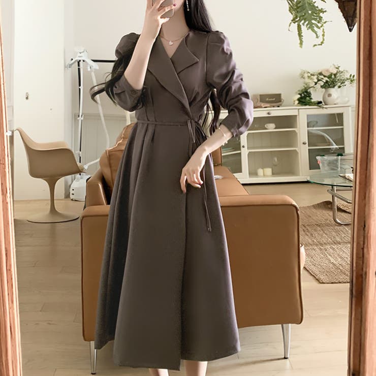 ブラウン | 【17629】ジャケットロングワンピース 	 | SneepDip