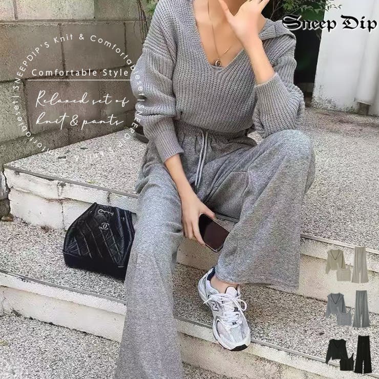【17632】ニット＆パンツコーデ3点SET	 | SneepDip | 詳細画像1 