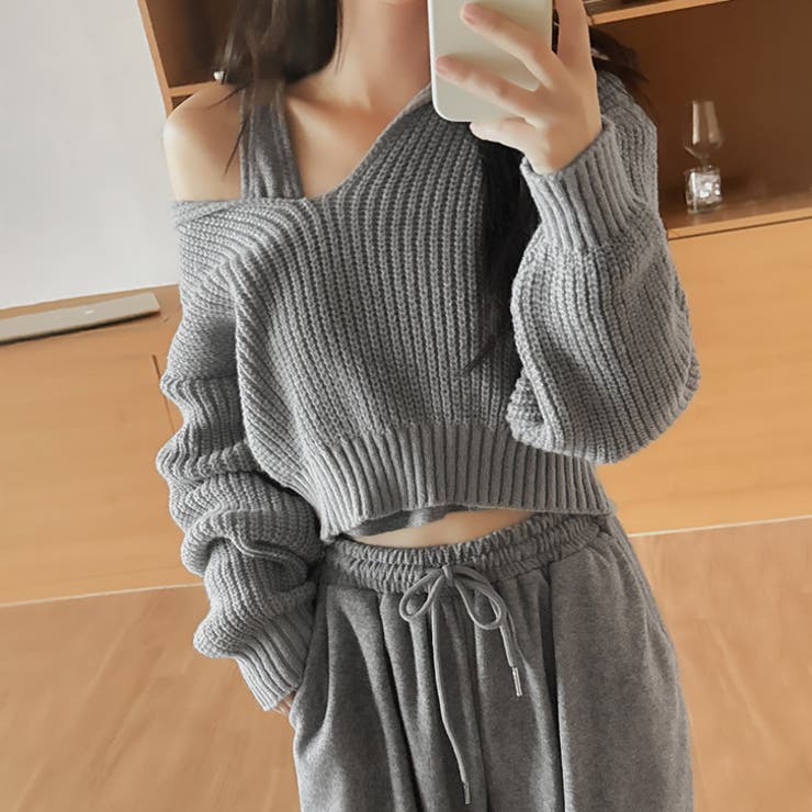 グレー | 【17632】ニット＆パンツコーデ3点SET	 | SneepDip