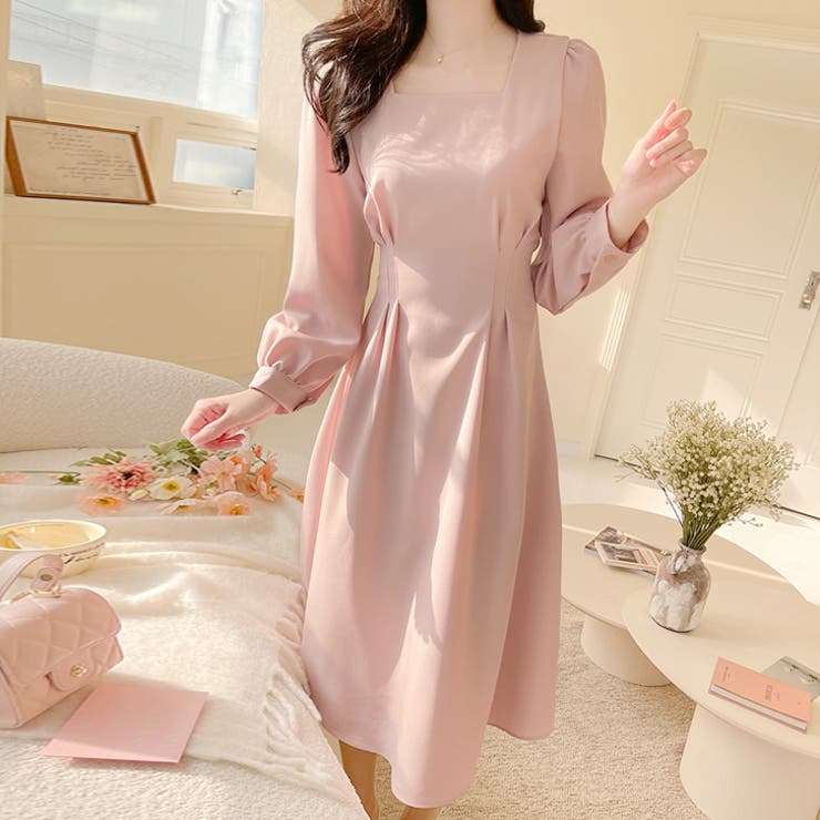 ピンク | 【17634】バックリボンきれいめワンピース	 | SneepDip