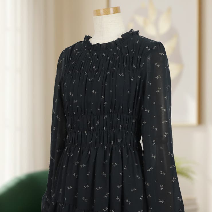 【17635】シャーリングフラワーワンピース	 | SneepDip | 詳細画像6 