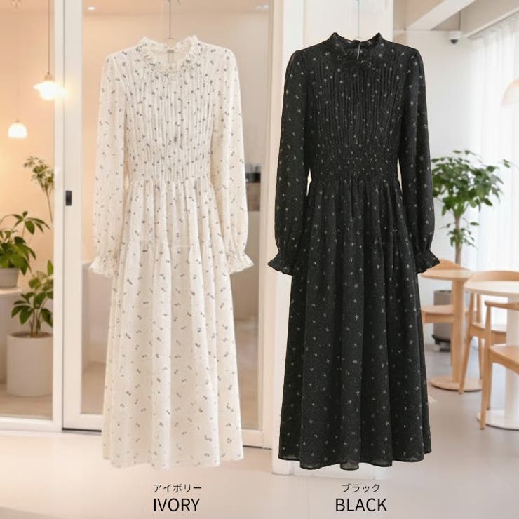 【17635】シャーリングフラワーワンピース	 | SneepDip | 詳細画像10 