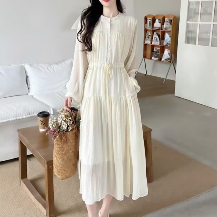 【17638】ウエストギャザーロングワンピース	 | SneepDip | 詳細画像2 