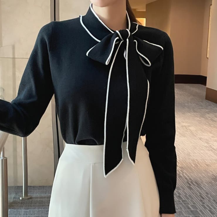 ブラック | 【17644】リボンニットソー	 | SneepDip