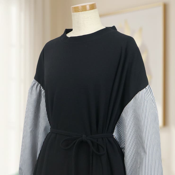 【17647】スリーブ切り替えワンピース	 | SneepDip | 詳細画像8 