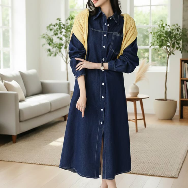 【17648】デニムシャツワンピース	 | SneepDip | 詳細画像3 