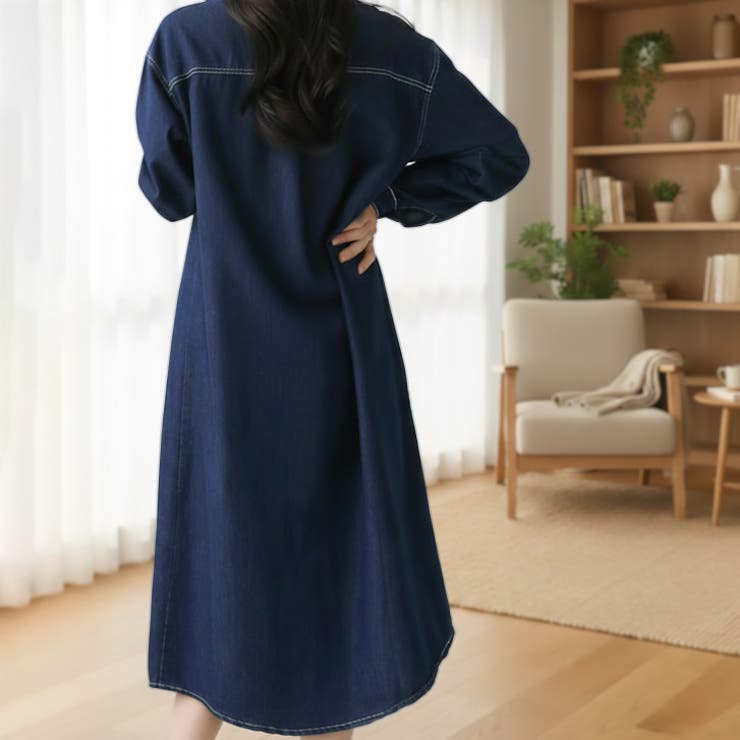 【17648】デニムシャツワンピース	 | SneepDip | 詳細画像4 