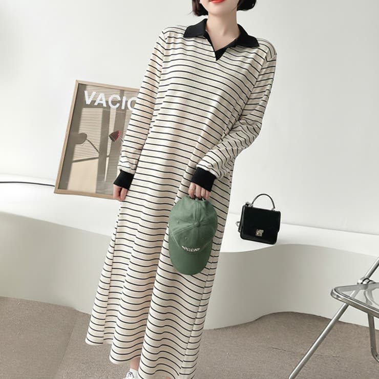 アイボリー | 【17650】ラガーシャツワンピース	 | SneepDip