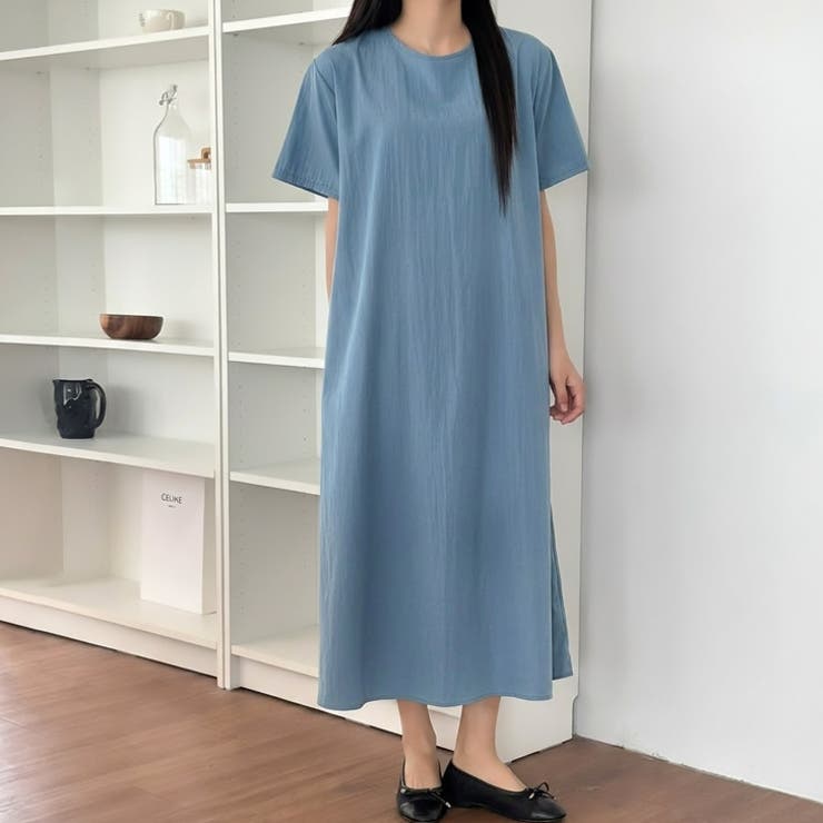 ライトブルー | 【17665】大人ニュアンスTシャツワンピース	 | SneepDip