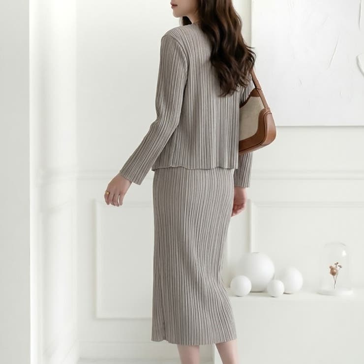 【17724】細プリーツカーディガン＆ワンピース	 | SneepDip | 詳細画像2 