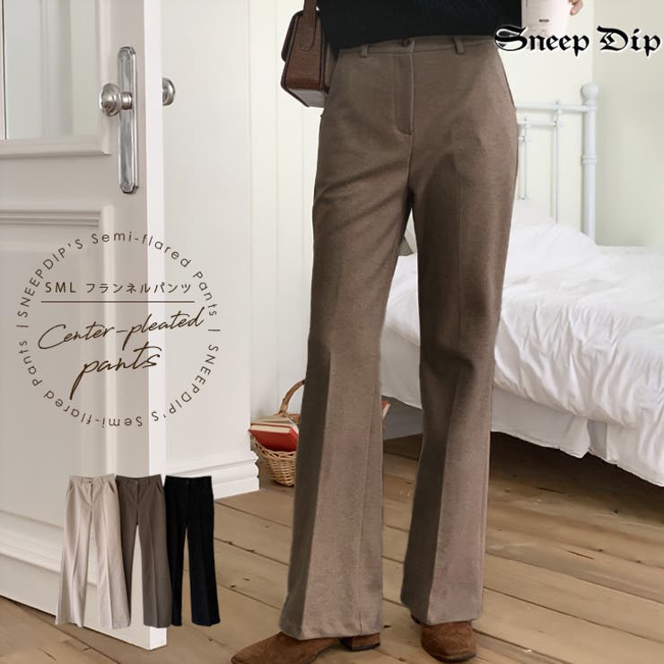 【6146】フランネルセミフレアパンツ	 | SneepDip | 詳細画像1 