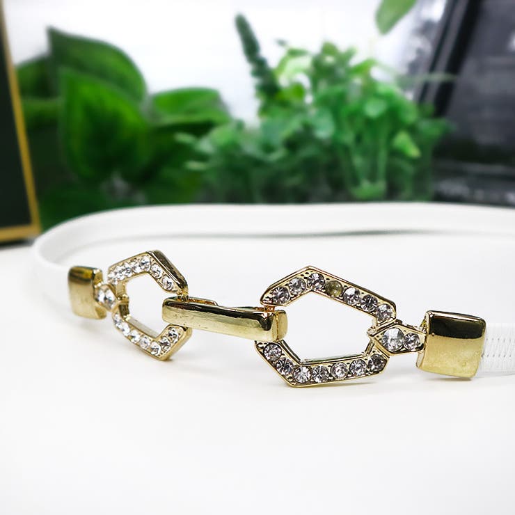 ホワイト | 【7181】ビジューバックルゴムベルト | SneepDip