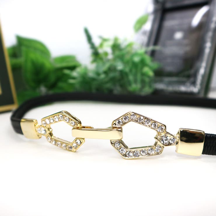 ブラック | 【7181】ビジューバックルゴムベルト | SneepDip