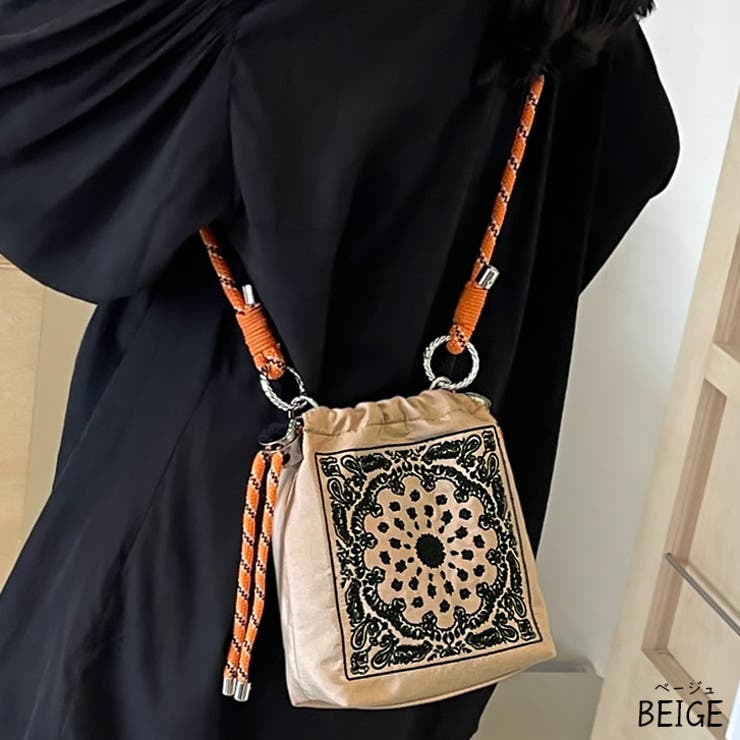 ベージュ | 【7239】ペイスリーショルダーバッグ	 | SneepDip