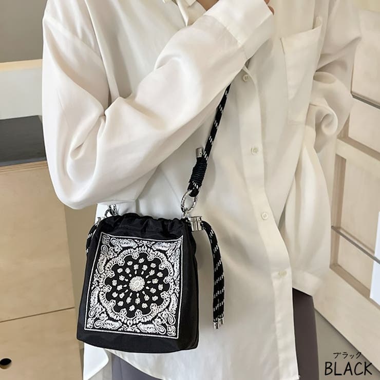 ブラック | 【7239】ペイスリーショルダーバッグ	 | SneepDip