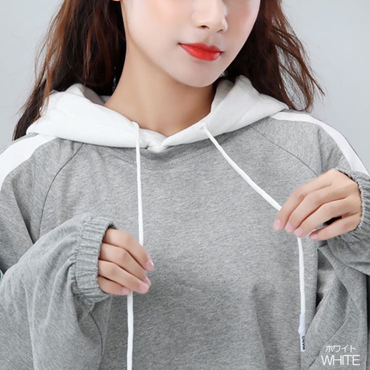 ホワイト | 【7243】フェイクパーカー	 | SneepDip