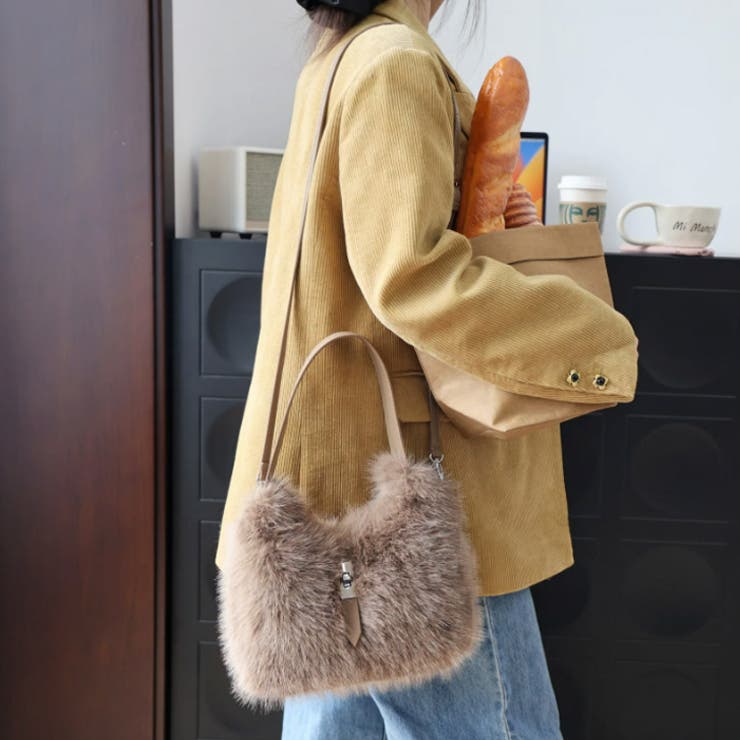 ベージュ | 【7275】エコファー2WAYバッグ	 | SneepDip