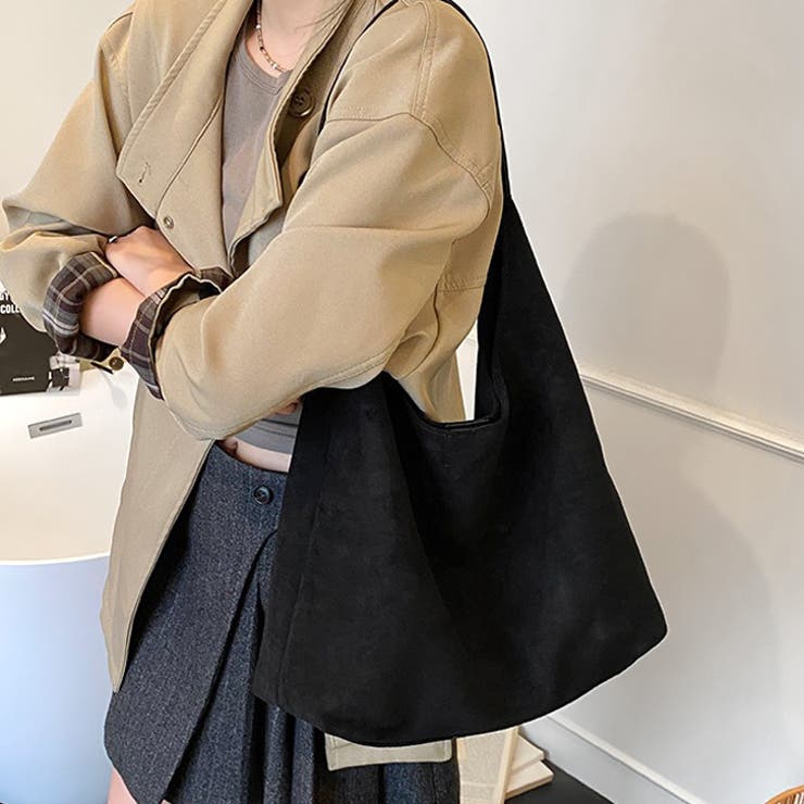 ブラック | 【7276】ポーチつきフェイクスエードバッグ	 | SneepDip