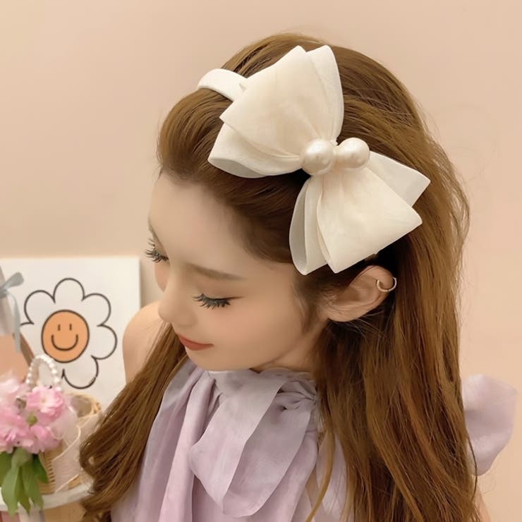 【7283】パール×ビッグリボンカチューシャ	 | SneepDip | 詳細画像2 