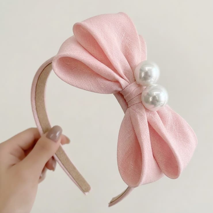 ピンク | 【7283】パール×ビッグリボンカチューシャ	 | SneepDip