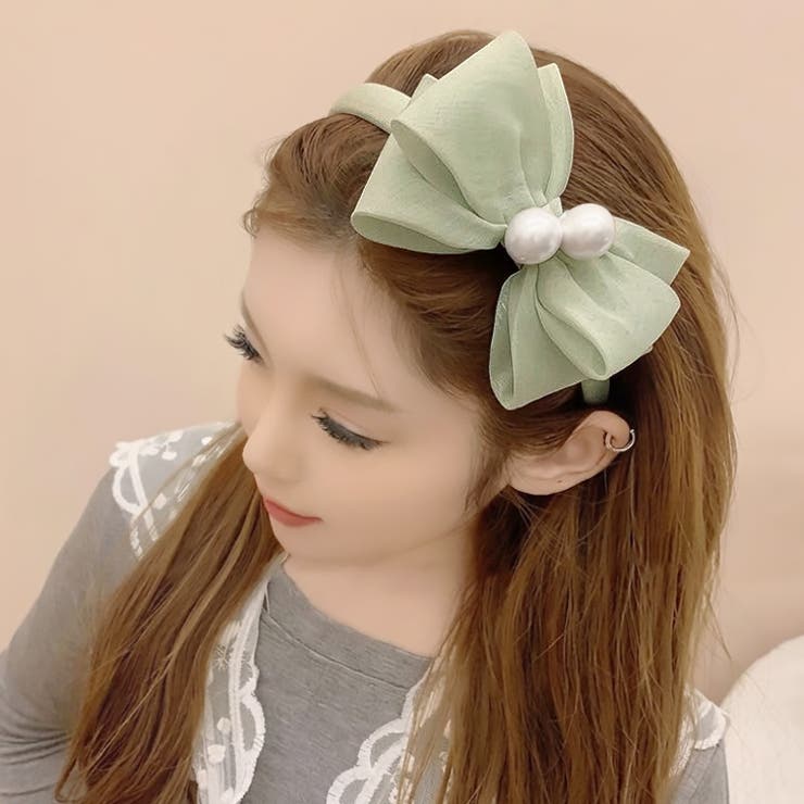 【7283】パール×ビッグリボンカチューシャ	 | SneepDip | 詳細画像10 