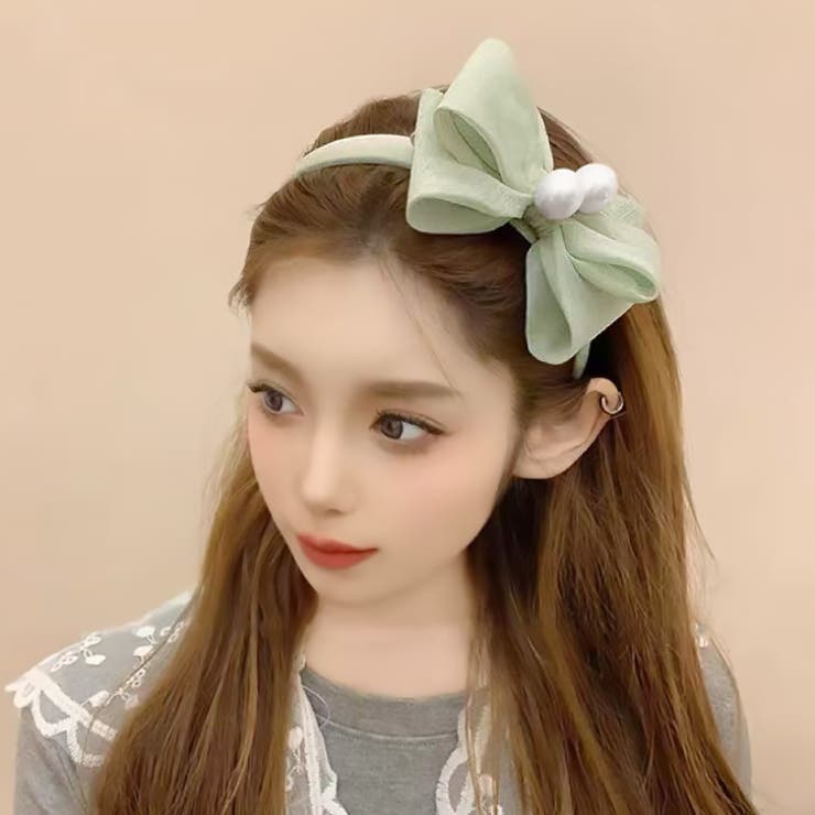 【7283】パール×ビッグリボンカチューシャ	 | SneepDip | 詳細画像4 