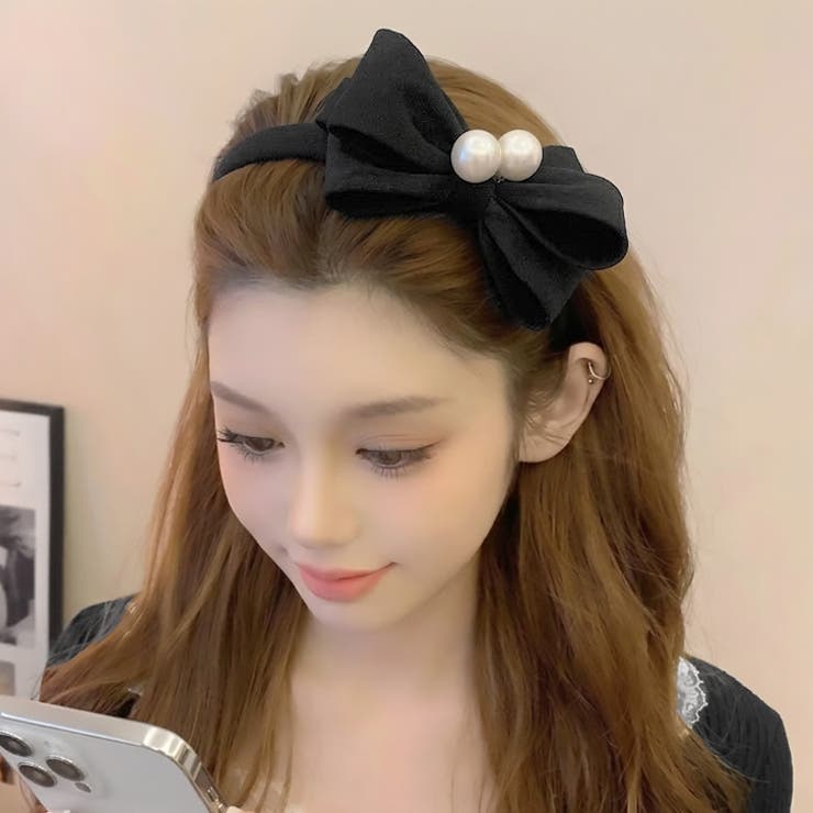 【7283】パール×ビッグリボンカチューシャ	 | SneepDip | 詳細画像5 