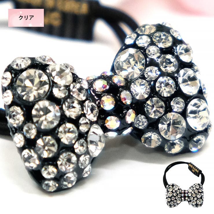 クリア | 【9986】キラキラビジューリボンゴム | SneepDip