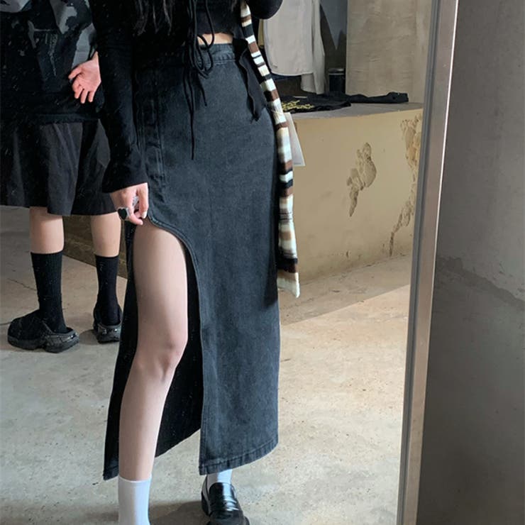 デニムロングスカートタイトジーンズスカートデザインハイウエスト不規則 | 17kg | 詳細画像8 