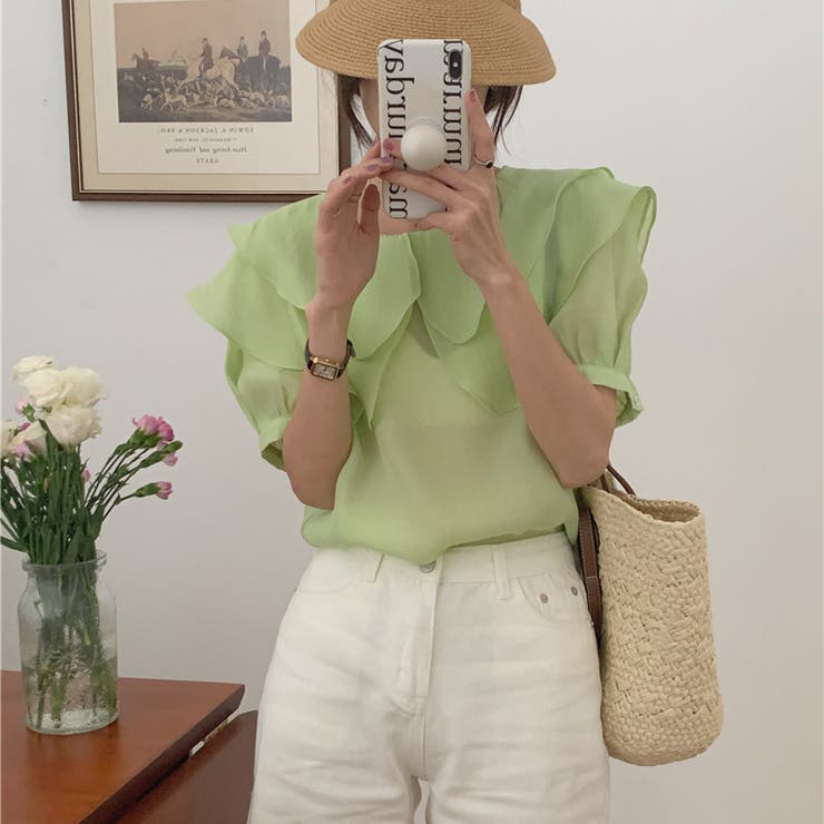 【赤字覚悟！処分セール】トップスシースルーシフォンシャツ半袖カジュアル日焼け止め… | 17kg | 詳細画像12 