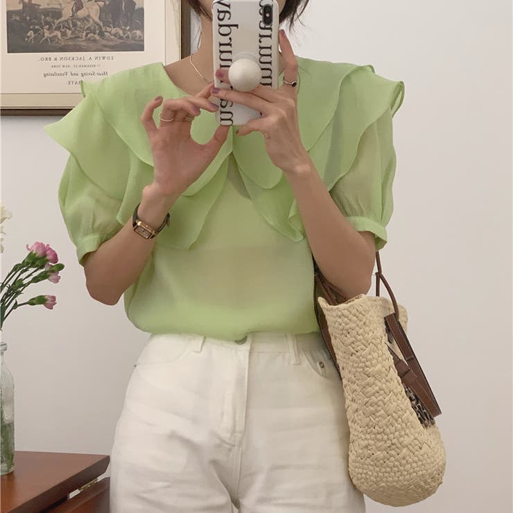 【赤字覚悟！処分セール】トップスシースルーシフォンシャツ半袖カジュアル日焼け止め… | 17kg | 詳細画像14 