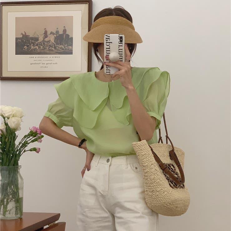 【赤字覚悟！処分セール】トップスシースルーシフォンシャツ半袖カジュアル日焼け止め… | 17kg | 詳細画像16 