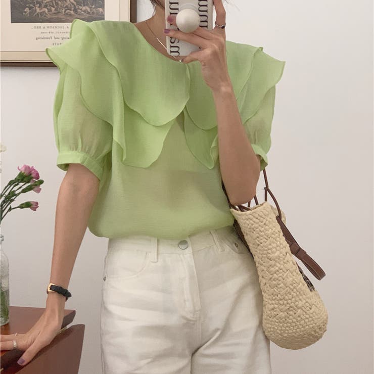 【赤字覚悟！処分セール】トップスシースルーシフォンシャツ半袖カジュアル日焼け止め… | 17kg | 詳細画像17 