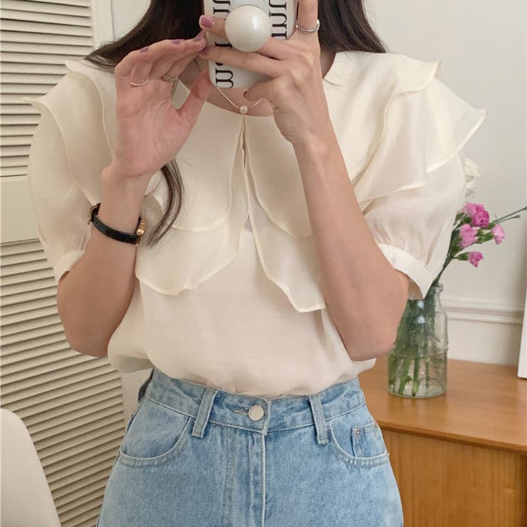 【赤字覚悟！処分セール】トップスシースルーシフォンシャツ半袖カジュアル日焼け止め… | 17kg | 詳細画像5 