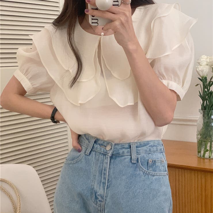 【赤字覚悟！処分セール】トップスシースルーシフォンシャツ半袖カジュアル日焼け止め… | 17kg | 詳細画像7 